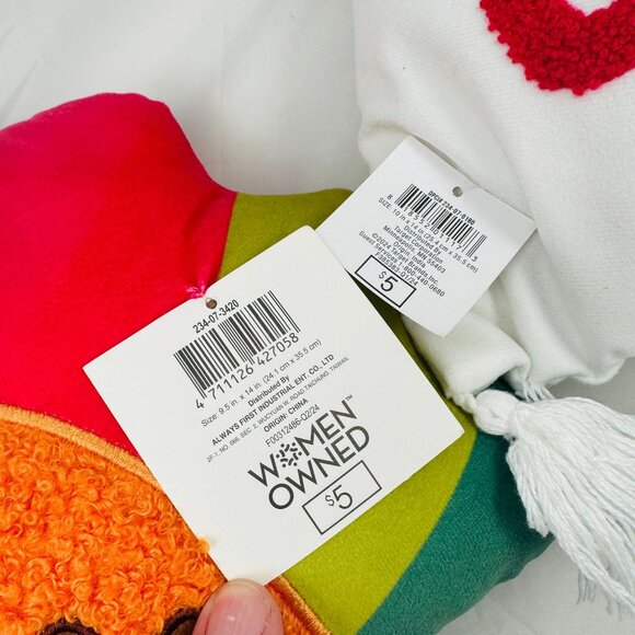 Decorative Pillows Thanksgiving Turkey & Gather Multi-Color Holiday 2-Pack New - Picture 4 of 4